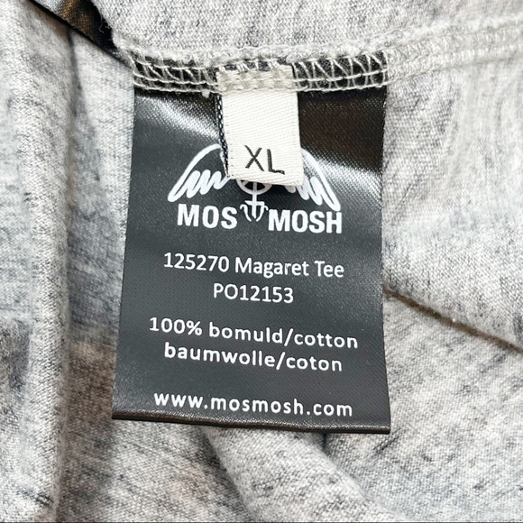 MOS MOSH Women’s Heathered Gray Embellished V-Neck Margaret Tee - Picture 7 of 7